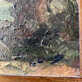 Animated marine painting of a boat at the end of the 19th century and the beginning of the 20th century