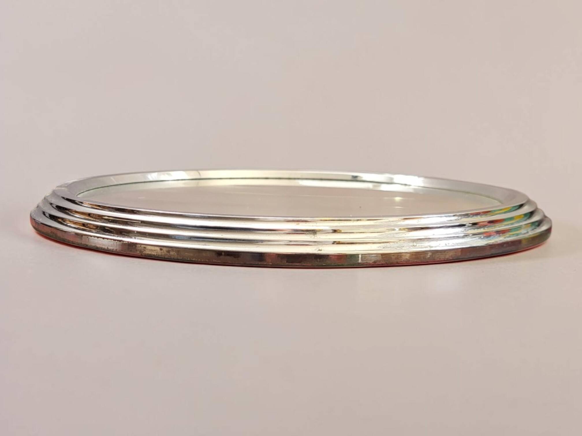 Round chrome metal tray D.27