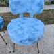 paire de chaises Pelfran fausse fourrure bleue - vintage