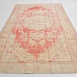 6x10 Pale Red Cream Turkish Vintage Rug,  172x295Cm SK 21080