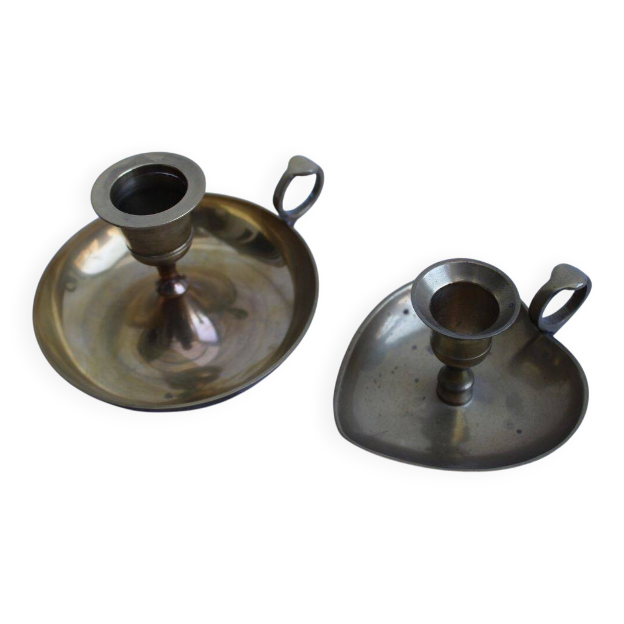 Set of 2 brass candle holders