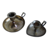 Set of 2 brass candle holders