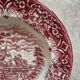 2 vintage deep plates in red Toile de Jouy by Grindley Homeland Staffordshire England.