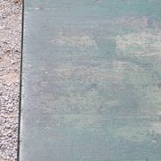 Late 19th century grocery counter in green and yellow patina painted wood