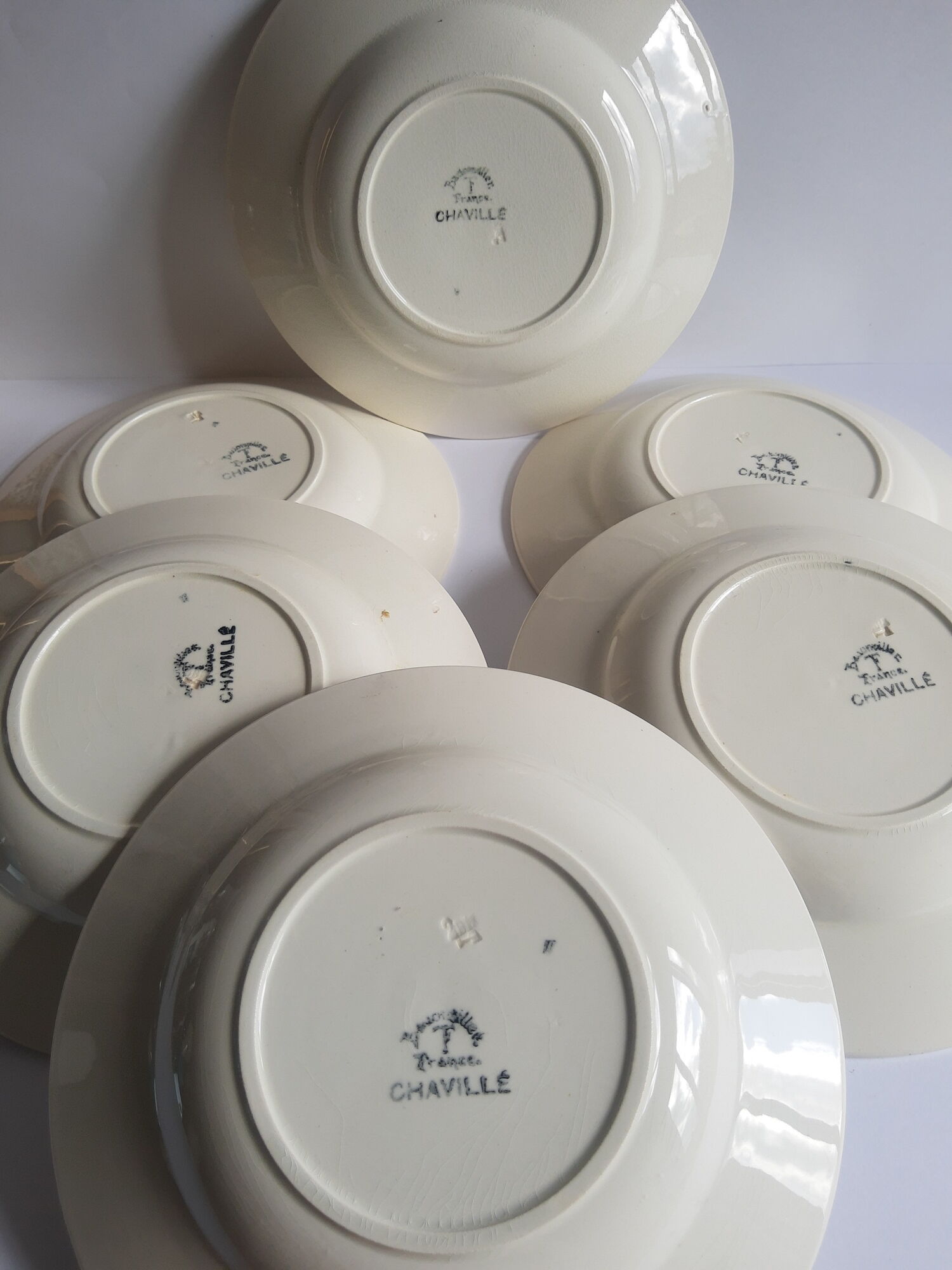 Set of 6 hollow plates Badonvillers chavillé vintage