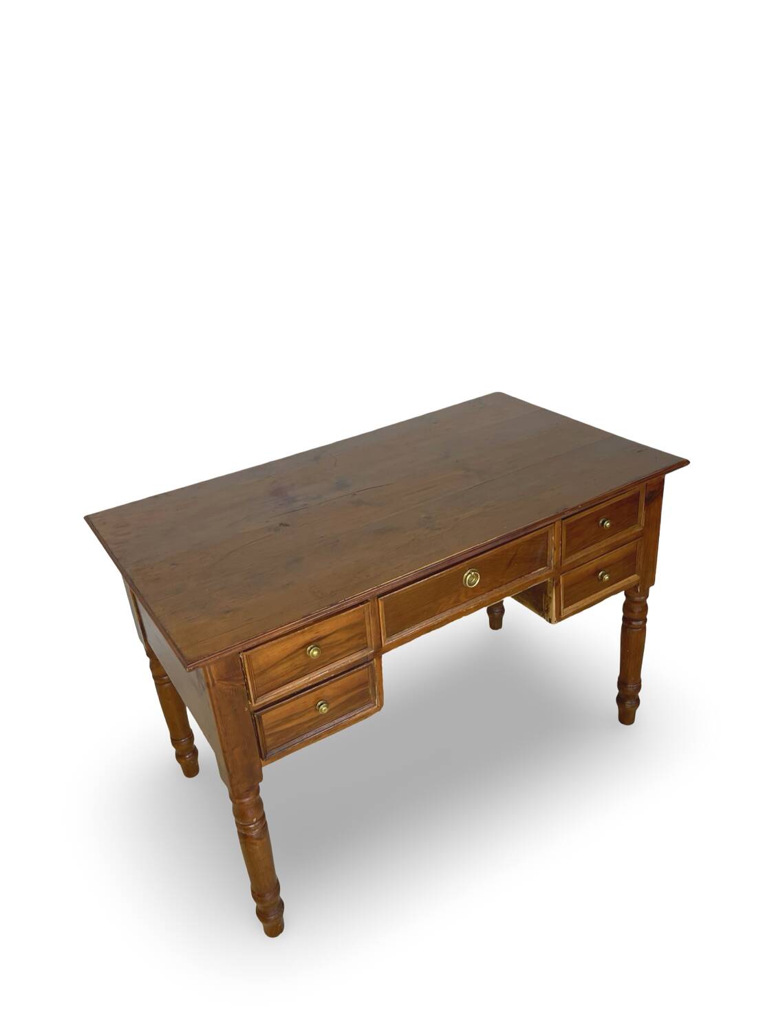 Italian pine wood centre writing desk from the 1960s, a reproduction o
