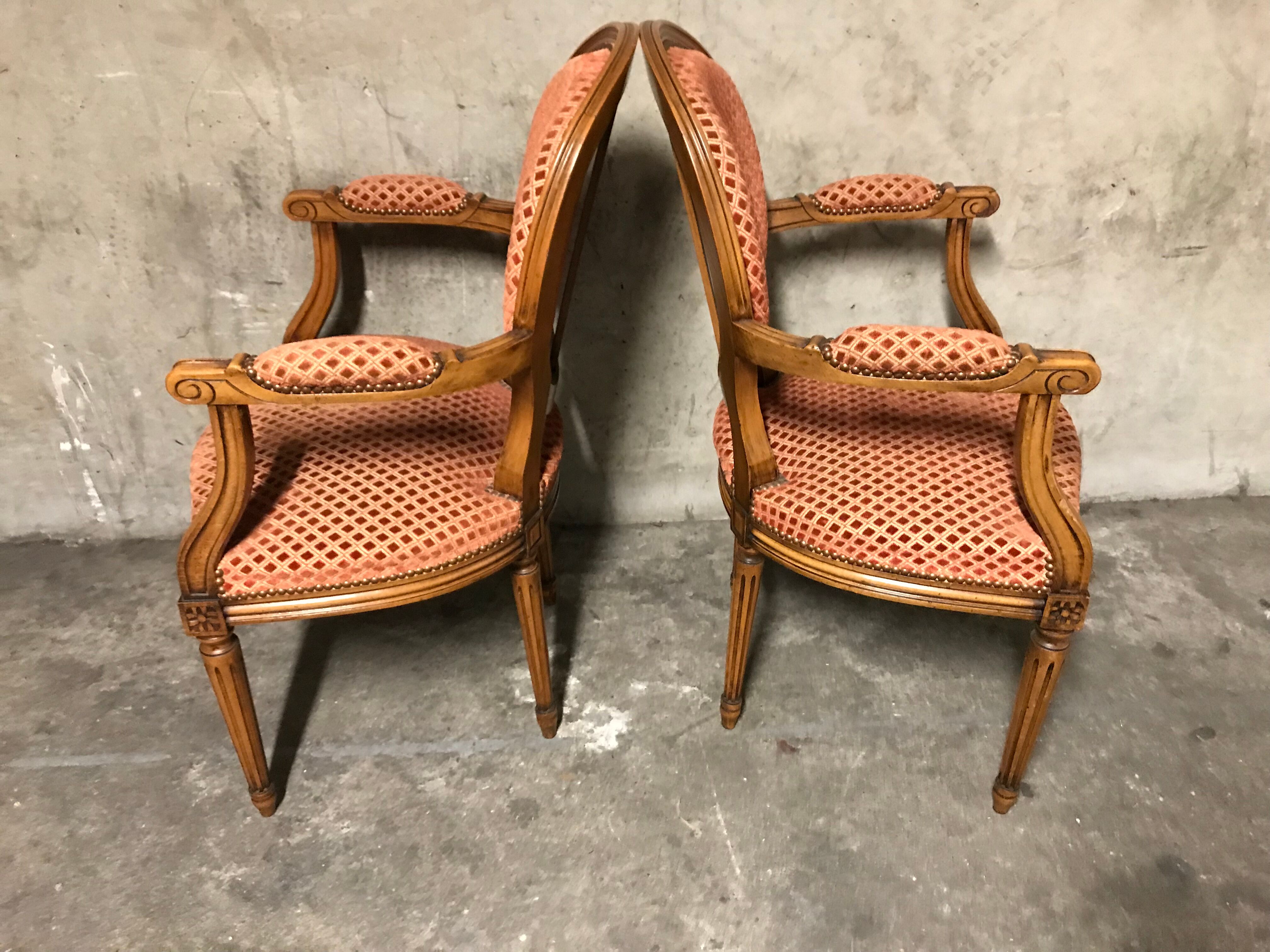 Pair of convertibles Louis XVI armchairs