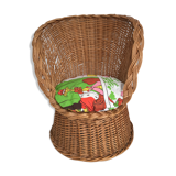 Fauteuil en osier tressé années 50/60