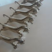 Set de 6 portes couteaux chevaux en chrome argenté- vintage