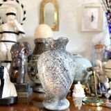 Vase en pâte de verre noir et blanc