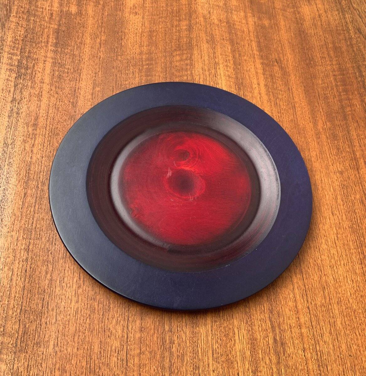 Assiette déco en bouleau finition vintage de Tailio Design, Finlande, années 1970