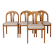 Set of 4 Vintage Dining Chairs by Lübke – Germany 1970s – Cherrywood & Grey
