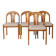 Set of 4 Vintage Dining Chairs by Lübke – Germany 1970s – Cherrywood & Grey