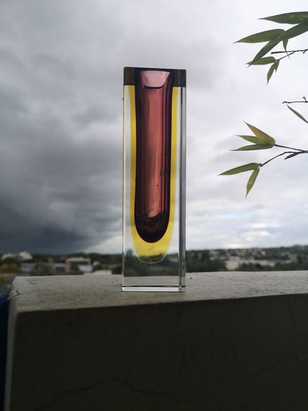 Vase soliflore Sommerso Murano, années 1960
