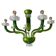 Green Murano Glass Chandelier with Trasparent Rostrato Boubeches from Simoe