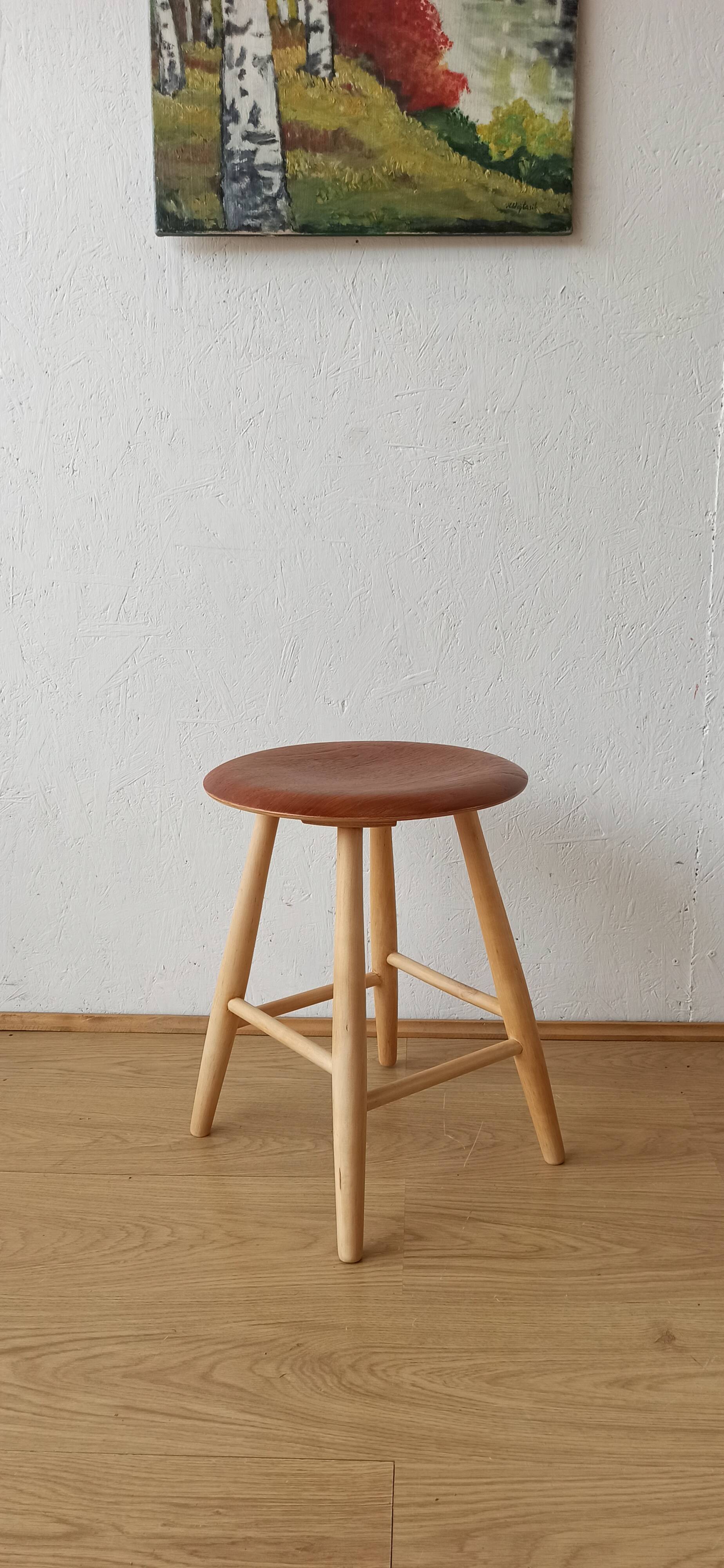 Wooden stool from Sweden, 1960s.