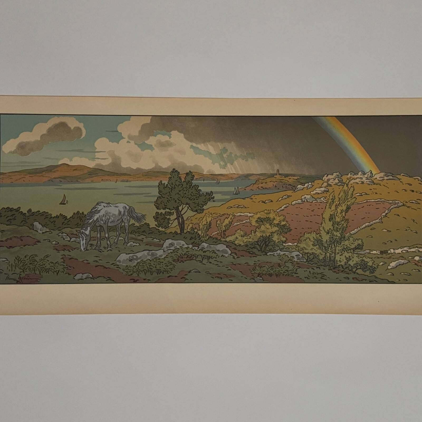 Lithograph by Henri Rivière The Fairyland of Hours - The Rainbow