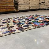 Tapis multicolor en tissu boucherouite 131x197cm