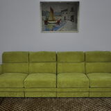Green corduroy modular sofa, 1970s