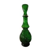 Carafe en verre moulé verte