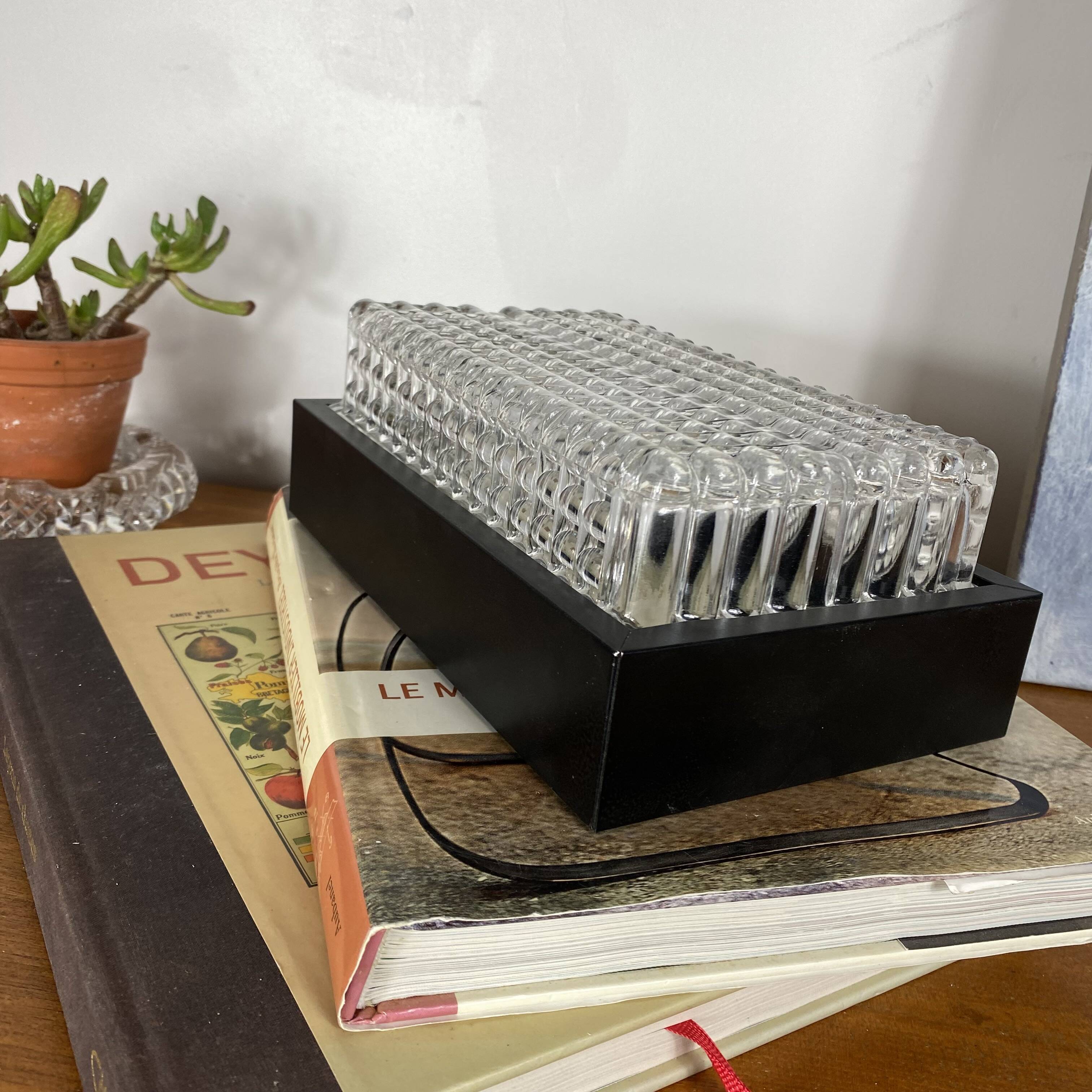 Rectangular wall light in moulded glass Wila Leuchten 1960