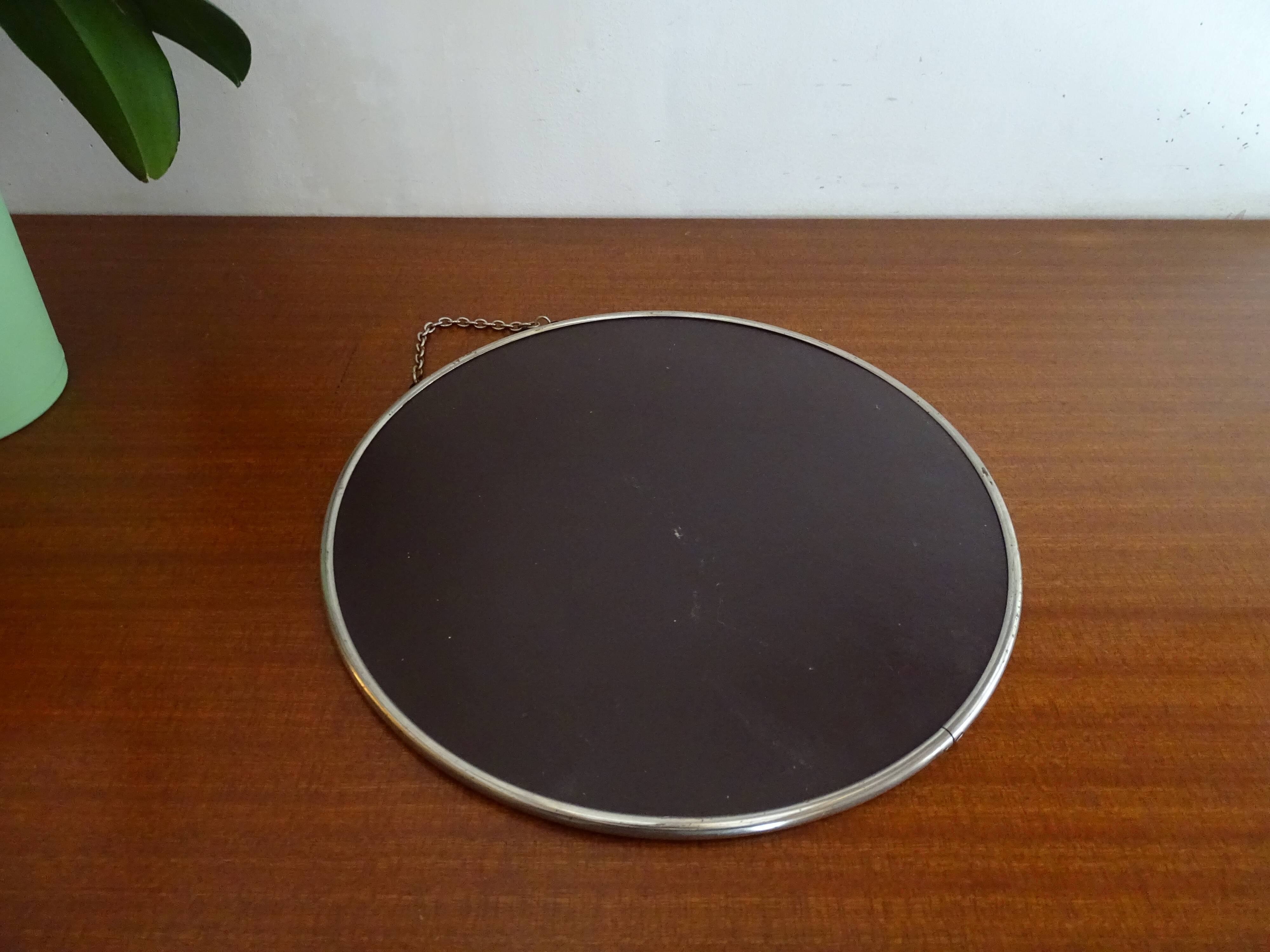 Round barber mirror 28.5 cm vintage 1960