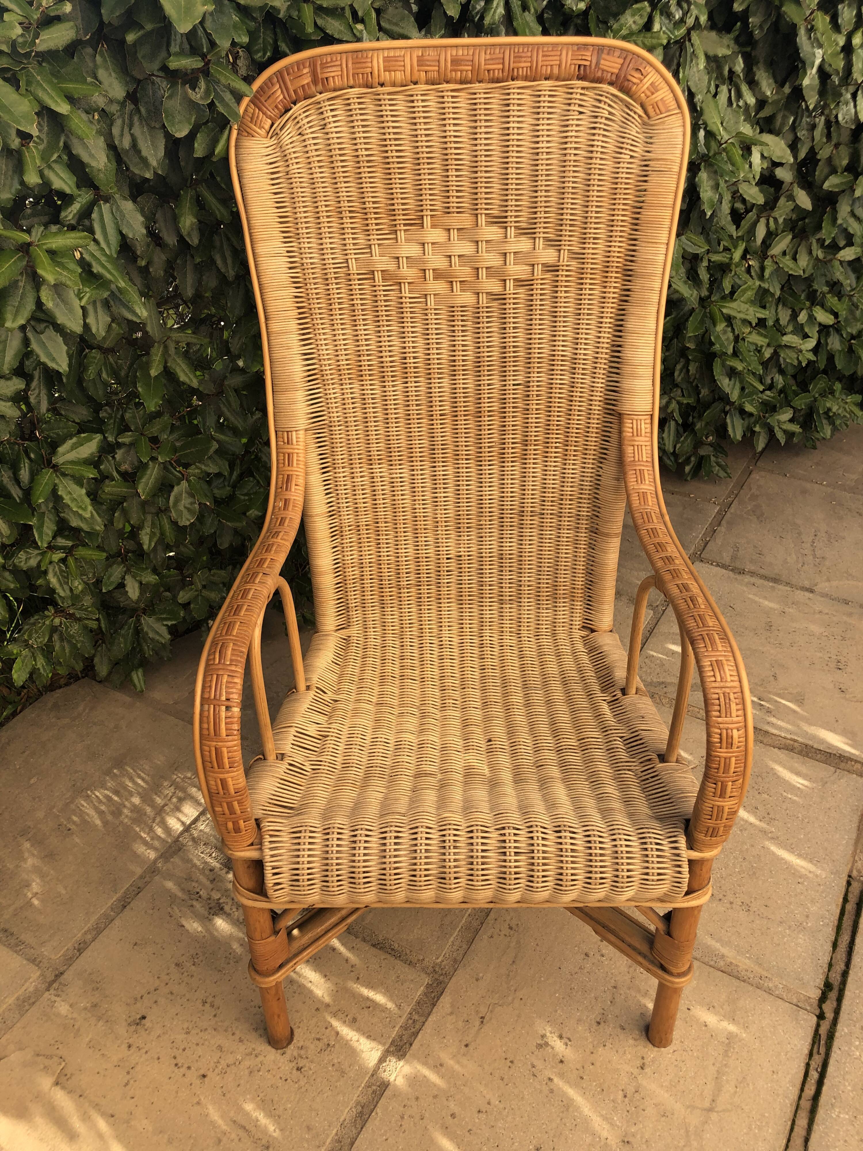 Vintage rattan armchair