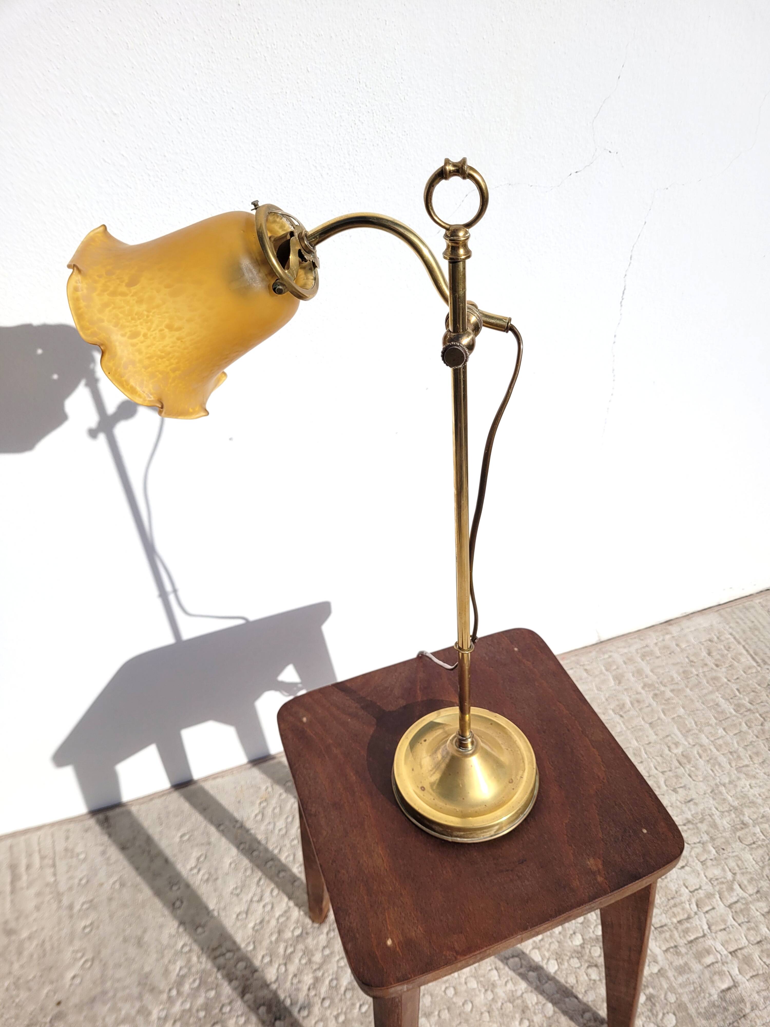 Vintage lamp with gooseneck and tulip