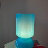 Vintage lamp Ikea Lykta turquoise blue, 90s glass