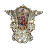 Vase de mariage porcelaine Vieux Paris vers 1830-1850 42x42 cm.