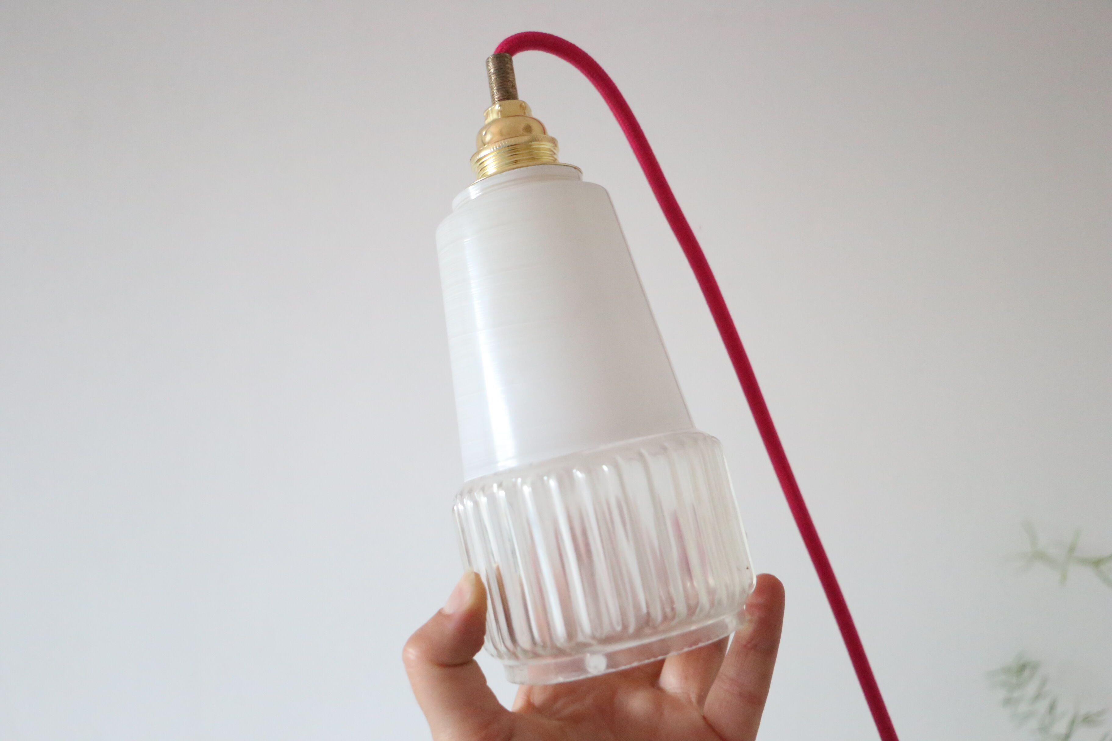 Vintage glass hanging lamp