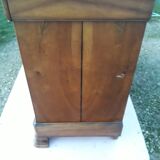 Louis Philippe walnut veneer 5 drawers with black marble tray and key