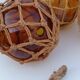 3 amber glass trawl balls