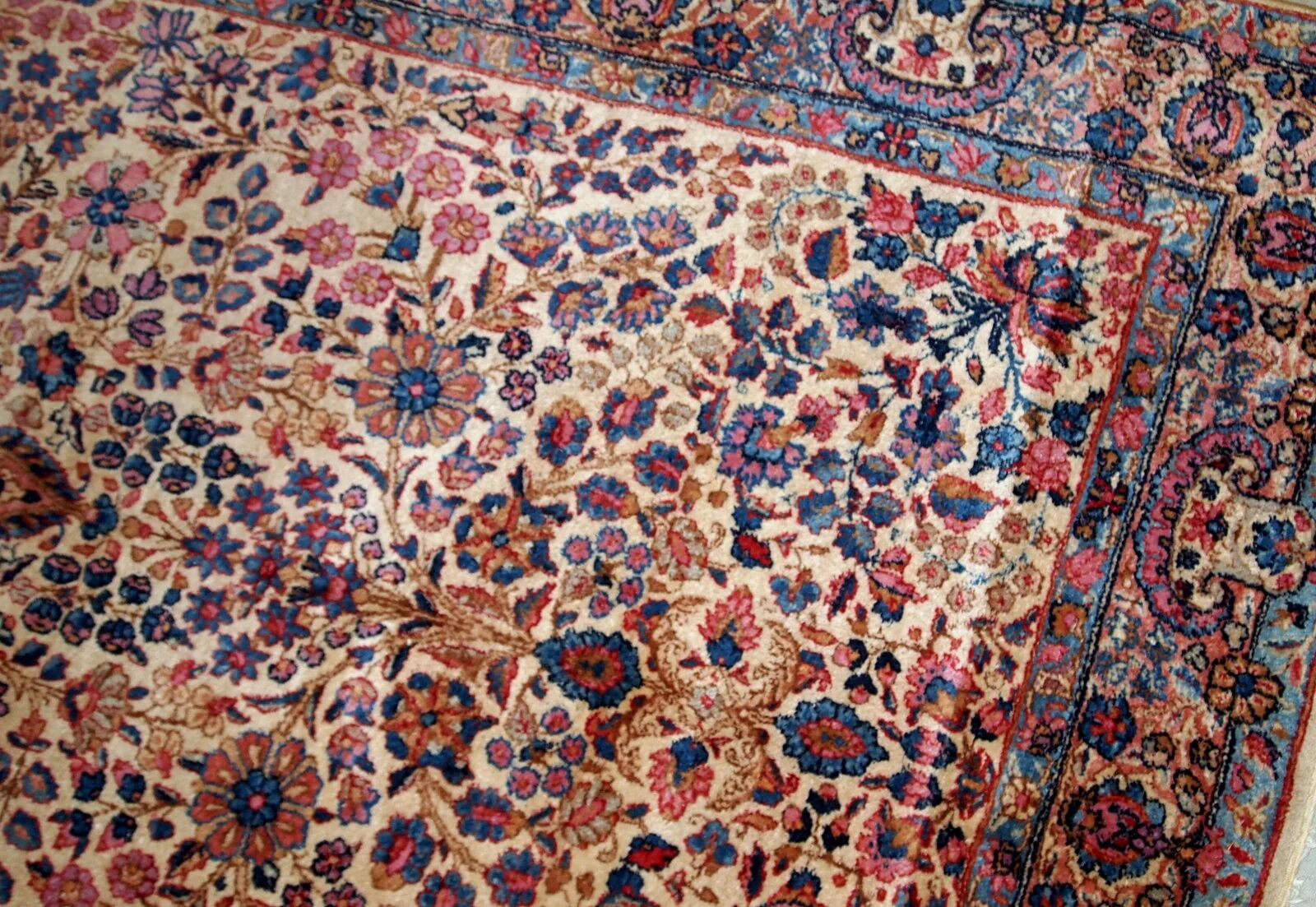 Handmade antique Persian Kerman rug 128cm x 210cm 1920s