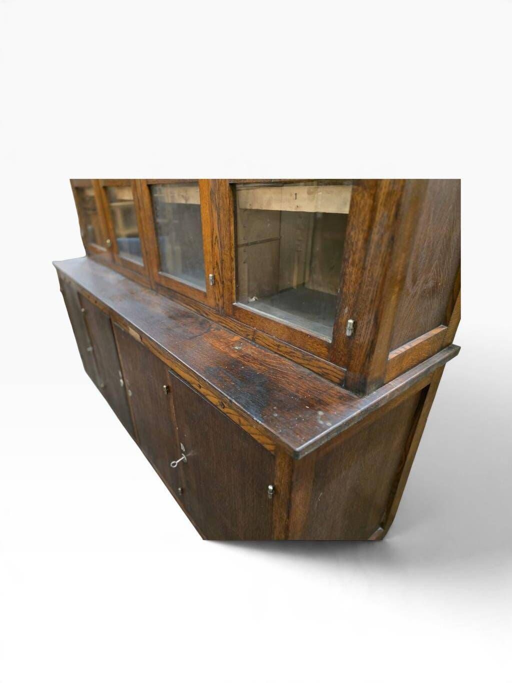 Vintage XL industrial display cabinet / pharmacy cabinet / laboratory cabinet