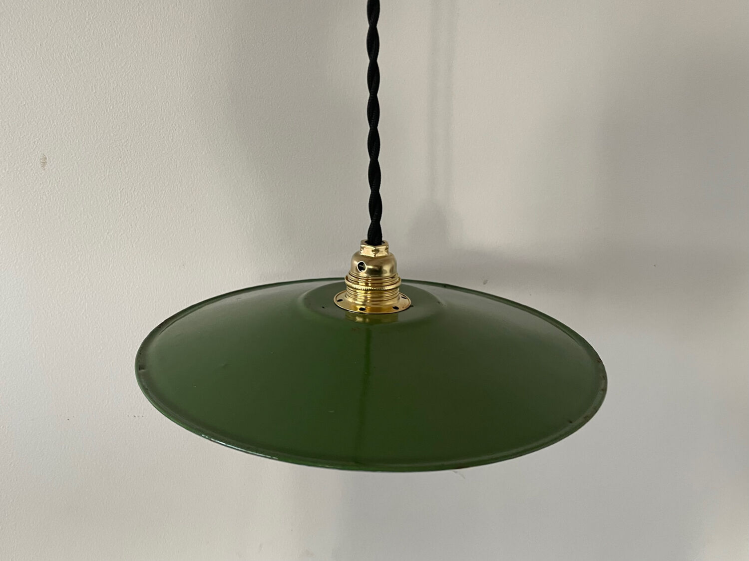 Old enameled metal lampshade