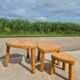 Set 3 Vintage brutalist oak side nesting tables triangular