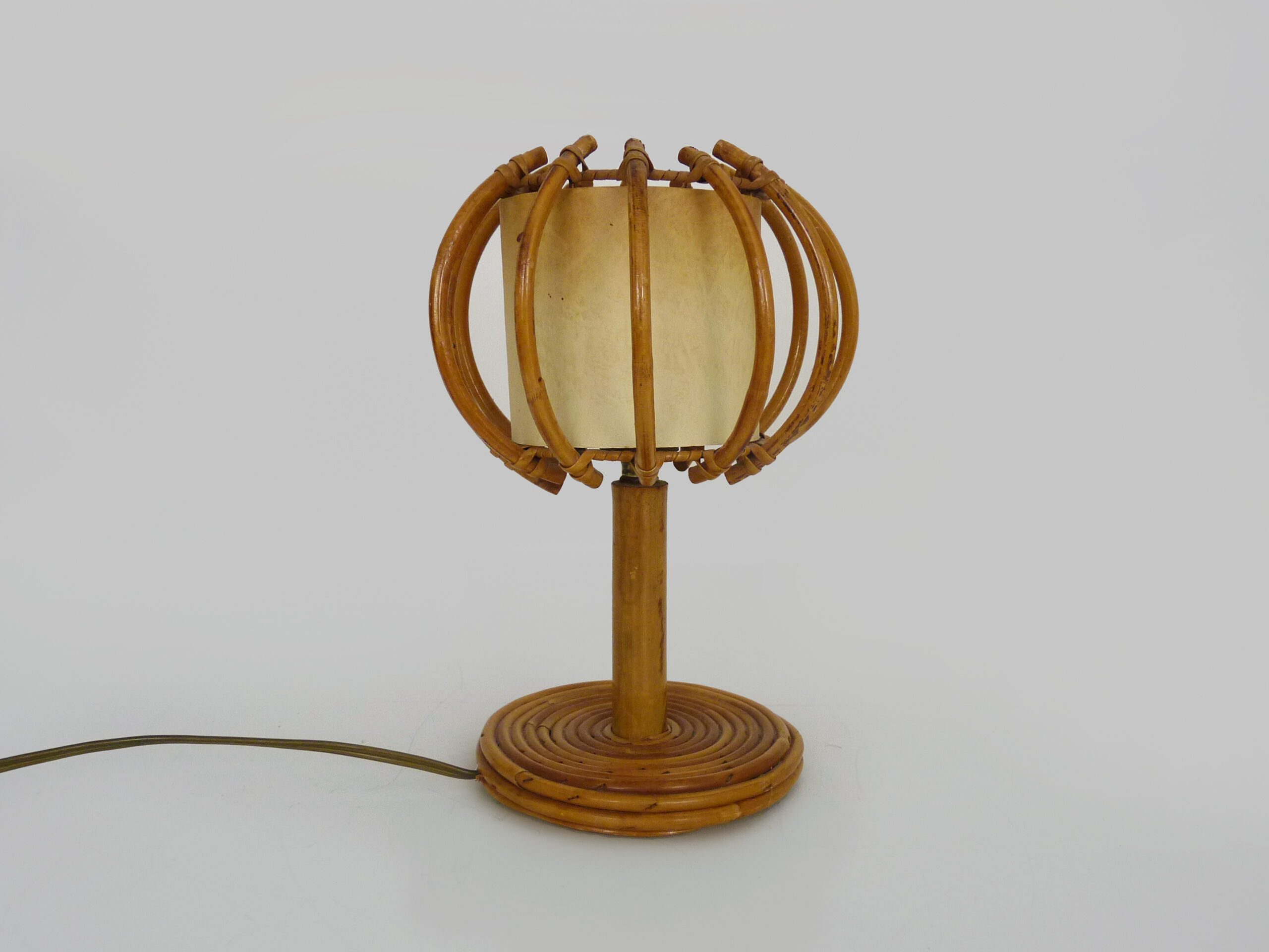 Rattan bedside lamp, 50s