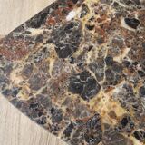 Wrought iron and marble corner shelf