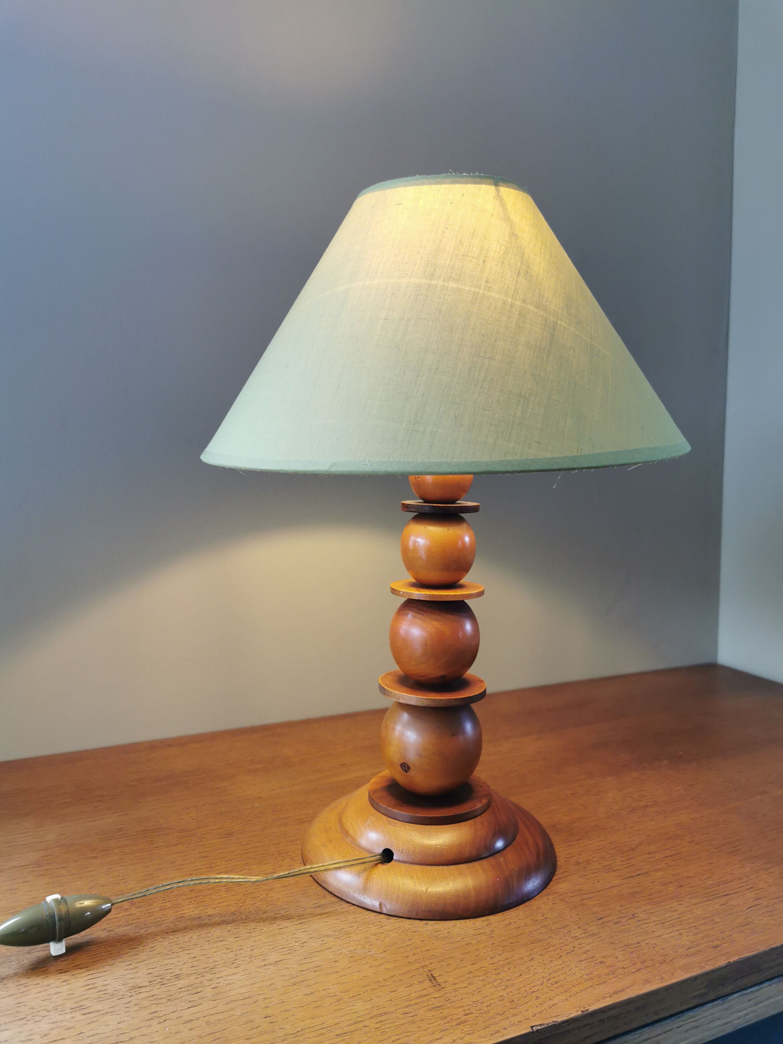 Antique Art Deco wooden lamp