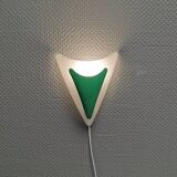Beautiful and fun wall lamp, in hard pressed white plastic danish 1980s