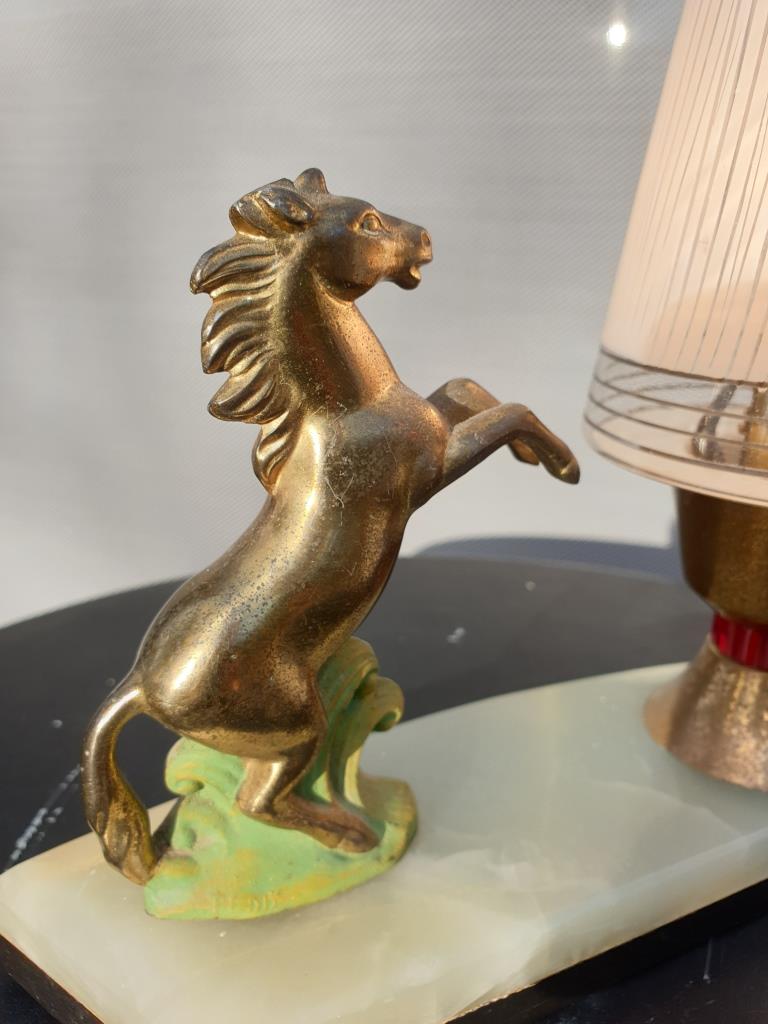 Art deco horse pitched bedside lamp 1930