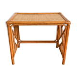 Honey-coloured rattan side table