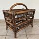 Rattan and wood magazine rack - VINTAGE (1970)