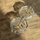 Set of 2 vintage octagonal glass ashtrays D11 H3.5