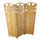 Vintage bamboo room divider or folding screen 1970s