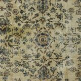 Tapis Oushak Ancien – Ton Ivoire & Motifs Floraux, 198 x 274 cm