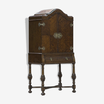 Armoire à cocktail en chêne début des années 1900