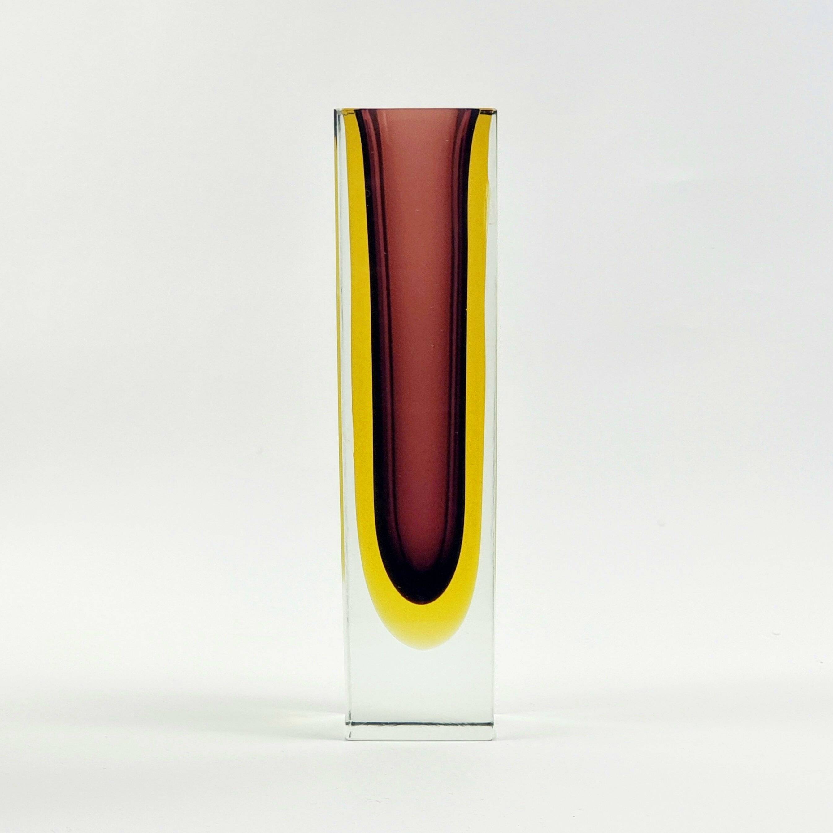 XXL Mid-Century Sommerso Murano Glass Vase by F.Poli for Mandruzzato, 1970s