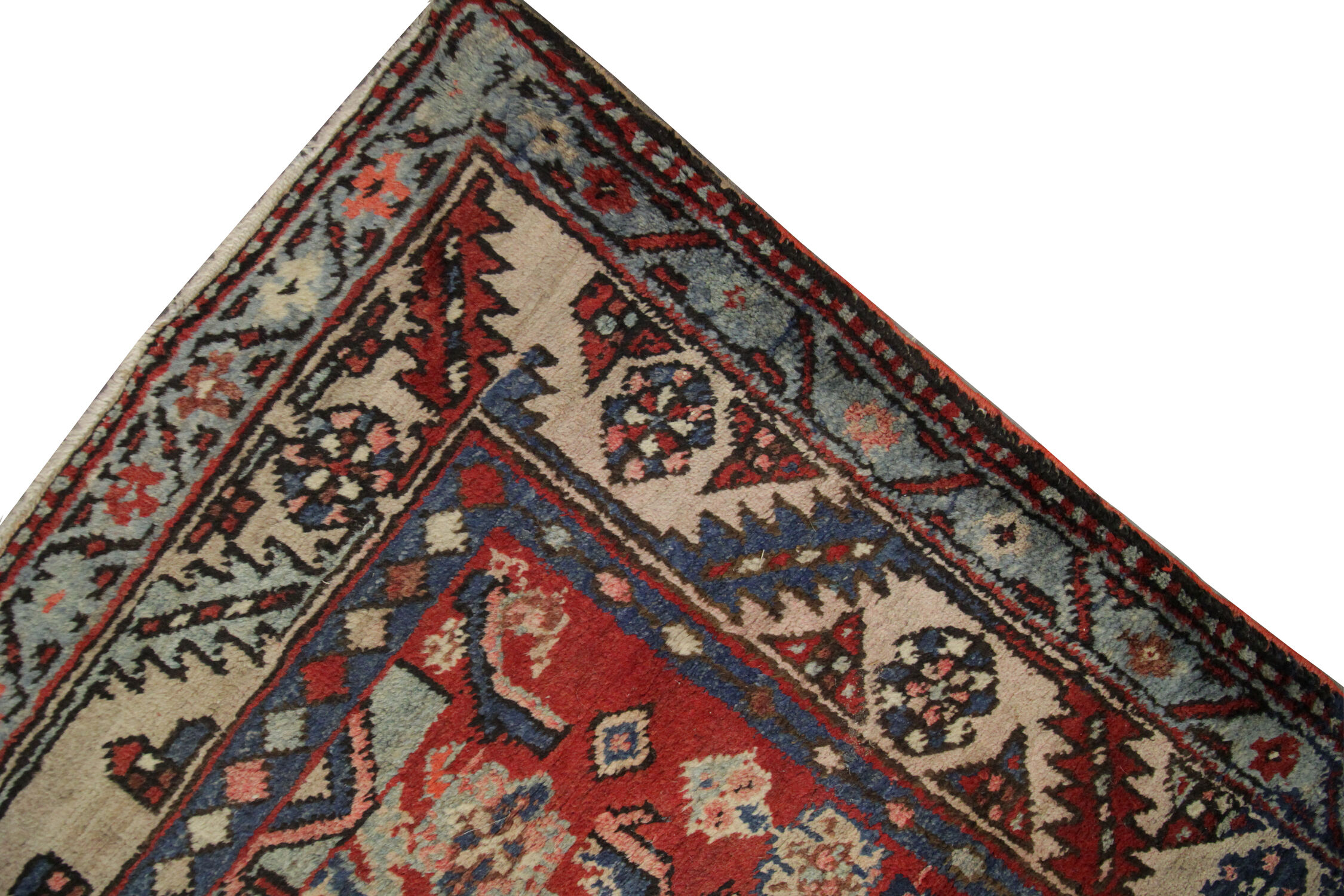 Indian runner rug, long handwoven  mahal carpet  95x447cm